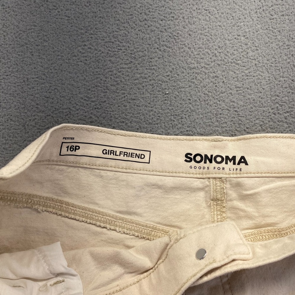 Sonoma Goods For Life Pants‎  Woman 16 Petite Ivory Classic Misses Girlfriend - Picture 8 of 12